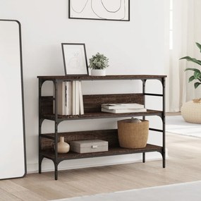 barna tölgyszínű szerelt fa tálalóasztal 100 x 32 x 75 cm