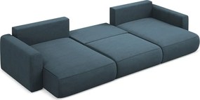 Kék kinyitható-tárolóhelyes (U alakú) sarokkanapé Kapua – Makamii