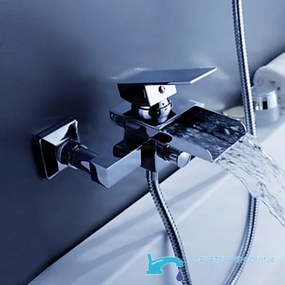 Fali kádtöltő csaptelep EYN SK3542 LED-világítással és vízeséses kifolyóval, króm, ezüst és fekete-fehér kivitelben