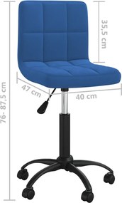 vidaXL kék bársony forgó irodaszék
