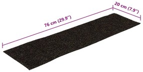 öntapadós lépcsőszőnyegek 15 db 76 x 20 cm barna téglalap alakú