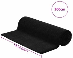 fekete rojtos kókuszrost lábtörlő 100 x 300 cm