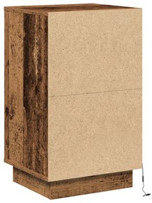 éjjeli szekrény LED-del régi fából 39x34,5x65 cm szerelt fa