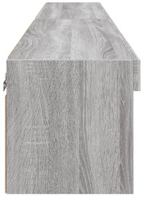 2 db szürke sonoma színű TV-szekrény LED-ekkel 80x30x30 cm