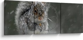 Kép - Mókus télen (órával) (90x30 cm)