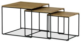 Set de mese de cafea din 3 piese, culoare stejar