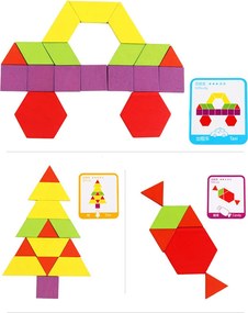 Tangram kreatív formakirakó fajáték 155 db