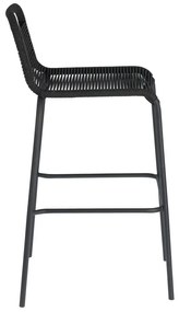 Glenville fekete acélszerkezetű bárszék, magasság 74 cm - Kave Home