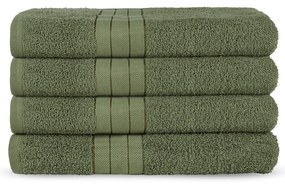 Sötétzöld frottír pamut törölköző szett 4 db-os 50x100 cm – Good Morning