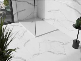 Mexen Stone+ téglalap alakú kompozit zuhanytálca 120 x 100 cm, fehér, fehér burkolat - 44101012-W