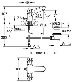 GROHE 21390001 - Mosdó csaptelep COSTA L DN 15 fényes króm