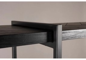 Fekete könyvespolc egzotikus fa dekorral 140x146 cm Class - Dutchbone