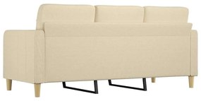 vidaXL 3 személyes krémszínű szövet kanapé 180 cm