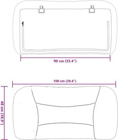 kék szövet fejtámla párna Hvar 90 cm