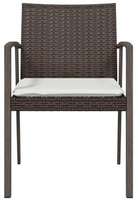 6 db barna polyrattan kerti szék párnával 56,5x57x83 cm