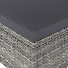 4 részes szürke kerti polyrattan szék- és zsámolyszett