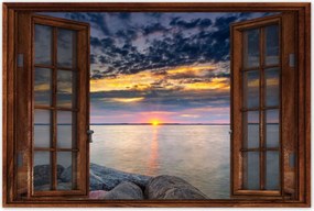 Poszterek 60x40 Sziklák Tenger Naplemente