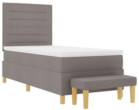 Box Spring Ágy Matraccal és Pad Taupe 80x200 cm Szövet