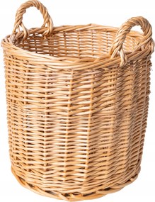 Fonott virágkosár fogantyúkkal, virágtartó, dekorációs kosár 26cm