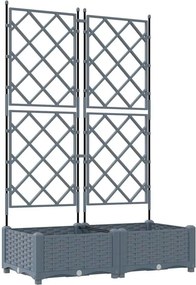 vidaXL Kerti cserép 2 pcs Világosszürke 80 x 40 x 125,5 cm Acél