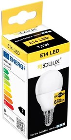 Semleges fehér LED izzó E14, 7,5 W – Sollux