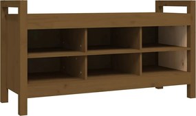 vidaXL mézbarna tömör fenyőfa előszoba pad 110 x 40 x 60 cm