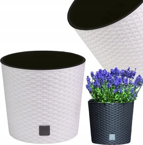 Kerek rattan kaspó 20cm-es virágtartó betéttel távtartó betét