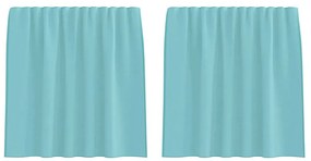 2 db türkizkék voile függönyök rúd zsebekkel