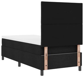 Rugós Ágy Matraccal és LED világítással, Fekete, 90 x 190 cm, Szövet