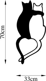 Fém fali dekoráció, cats, 33x70 cm