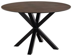 Asztal Oakland 1008Barna, Fekete, 76cm, Kerámia, Üveg, Fém