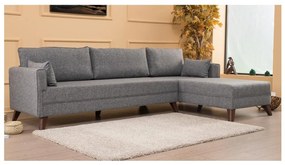 KORFU L-alakú sarokkanapé, jobb oldali, szürke