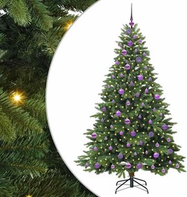 vidaXL Mű karácsonyfa 300 LED-del állvánnyal Zöld 180 cm PE és PVC