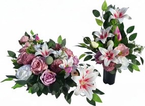 Szett Nád Húsvéti Csokor Művirág Prémium Temető Sír