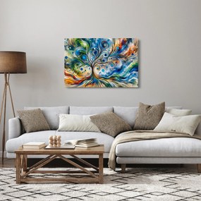 Kép – Színes energikus fa (90x60 cm)