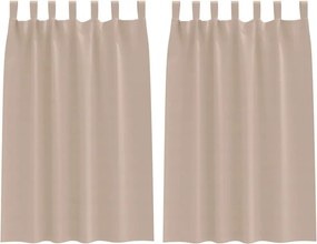 vidaXL Fekete Függöny Gyűrűkkel 2 pcs Tópszínű 175 x 140 cm Poliészter