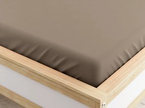 Mikroszálas feszes lepedő világos barna 90 x 200 cm