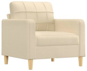 krémszínű szövet kanapéfotel lábtartóval 60 cm