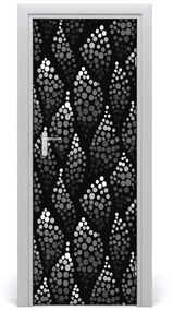 Ajtó tapéta Fekete-fehér pontok 85x205 cm