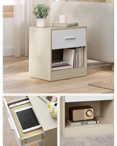 E1081 éjjeliszekrény szett, tölgyfa, 2 db