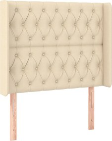 vidaXL krémszínű szövet fejtámla szárnyakkal 93x16x118/128 cm