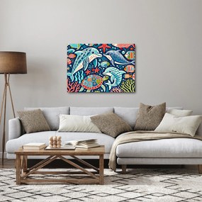 Kép – Rajzolt vízi állatok (70x50 cm)