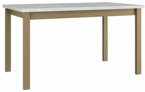 Asztal Victorville 126Fehér, Sonoma tölgy, 76x80x140cm, Hosszabbíthatóság, Laminált forgácslap, Fa, Részben összeszerelt