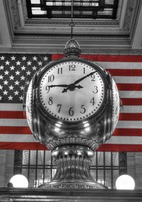 Poszter 21x29,7cm Emblematikus óra a Grand Central Terminal főcsarnokában,