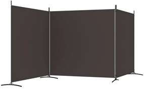 3 paneles barna szövet paraván 525x180 cm