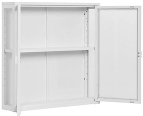 Brisbane vitrines faliszekrény, 2 ajtó, acél, fehér 80x18x80 cm