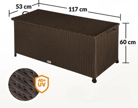 Deuba Tárolódoboz kerekekkel 370 l - barna