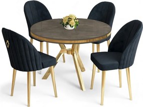 Mos étkezőgarnitúra, antracit-arany, 90 cm – TR240CHR2910