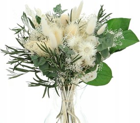 Szárított virágcsokor vázába és ajándékba fehér száraz csokor