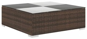 6-részes barna polyrattan kerti bútorszett párnákkal